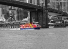 Under the Brooklyn bridge  Color splash of tugboat